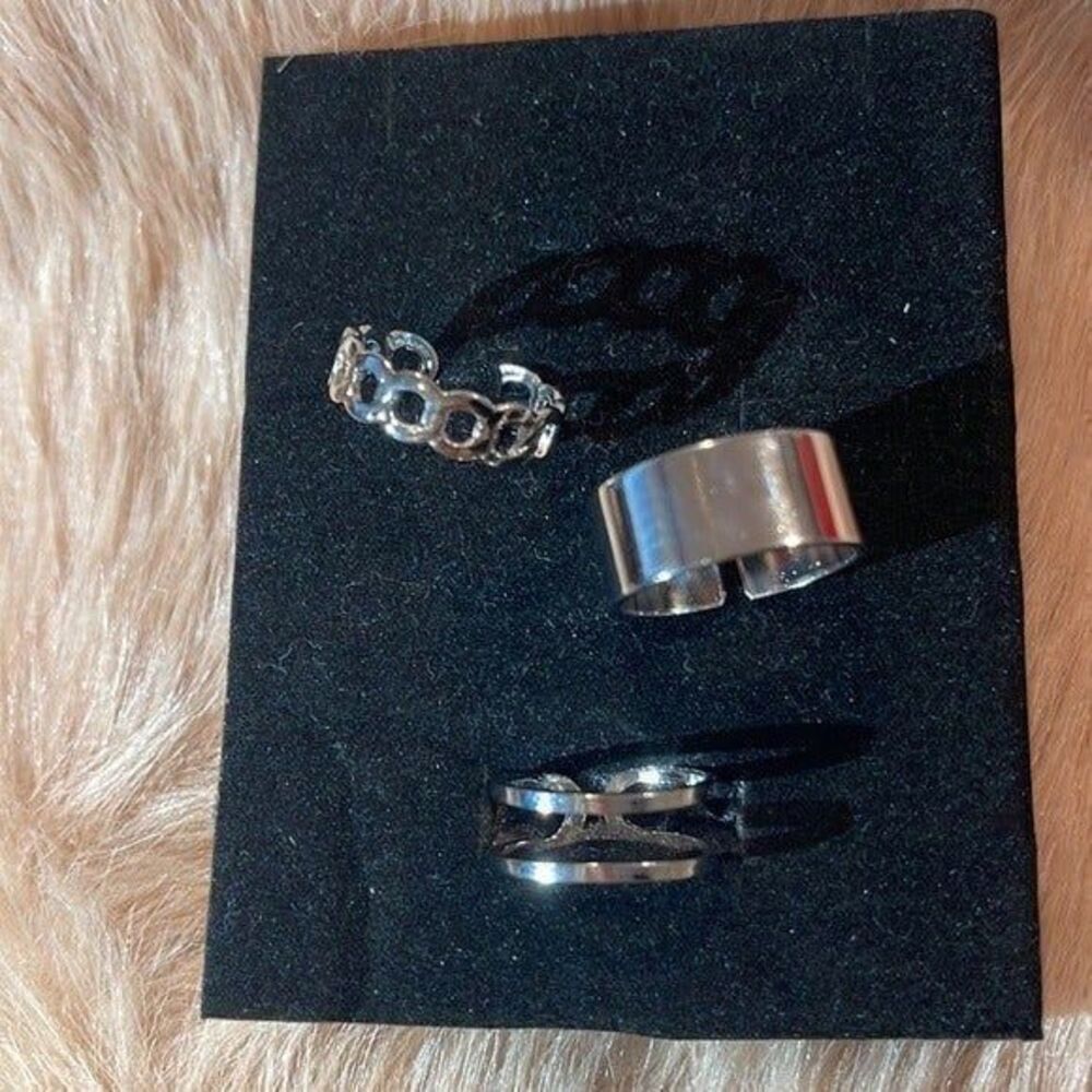 3-Piece‎ set Stainless Steel Adjustable Rings NWT - Picture 10 of 12